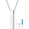 Richsteel Collana Donna Uomo Ciondolo Barra Commemorativa Cane Gatto Ceneri Collana Personalizzata Nome Testo Inciso con Pietra Portafortna Collana Acciaio Inox 316L