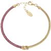 Amen Bracciale da Donna Collezione Nodo d'Amore. Gioiello Realizzato in Argento 925 di Colore Oro e zirconi Rossi. Lunghezza: 16 + 3 cm. La referenza è BRNOAMGRZ16