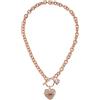 GUESS Collana da donna con ciondolo a forma di cuore con logo, Misura unica, Vetro, Cristallo