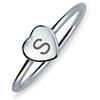Bling Jewelry Minuscolo Abc Minimalista Forma Di Cuore Script O Blocco Lettera Alfabeto S Iniziale Monogramma Signet Ring Per Adolescenti Per Le Donne .925 Sterling Silver Custom Engraved