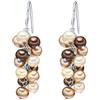 Valero Pearls Orechinni pendenti da Donna in Argento Sterling 925 con rodio con Perle coltivate d'acqua dolce champagne marrone oro cioccolita 60200134