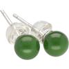 Lebensquelle Plus Orecchini a perno in pietra naturale con chiusura in argento 925 | Perla/sfera 6 mm di diametro | Orecchini con fermaglio (Giada Nefrite)