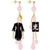 Lebole Maison Orecchini Kimono Ciuffo Plexi Nero Rosa