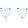 KnSam Siber Orecchini a forma di cuore, in argento 925, con opale in argento 925, da donna, colore: verde e Argento, colore: bianco, cod. KNSAM198D201112E501