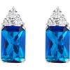 Amen Gioielli, Orecchini Princess, Orecchini Donna Argento 925, Rodiato con Zirconi Blu e Bianchi, Regalo Donna
