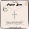 Bramart Collana a Croce Donna Argento Sterling 925 Sorella Amica Oro Idee Regali per lei Compleanno o Natale - Cofanetto con DEDICA incluso (Amica - Argento 925)