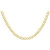 CARISSIMA Collana Unisex in Oro Giallo 9 ct con Catena Curb Piatta Diamond Cut da 4 mm, Lunghezza 46 cm