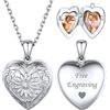 ChicSilver Collana Personalizzata Argento 925 con 2 Foto, Ciondolo Portafoto Personalizzato Argento Lunga 55+5cm, Collana Cuore Ciondolo Personalizzato, Idee Regalo per Natale Anniversario