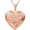 U7 Collana con Foto Personalizzata Medaglione Cuore Fiore da Donna, Ciondolo Portafoto Personalizzato + Catena Regolabile Acciaio Inossidabile Placcato Oro Rosa Regalo per Mamma Donna