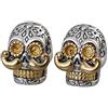 ForFox Orecchini teschio in argento sterling 925 per uomo donna