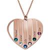 MyNameNecklace MYKA - Personalizzata Collana Forma Cuore con Pietra Portafortuna - Gioielli Incisi con Nomi - Regalo in Argento o Oro per la Donna - Regali per la Festa della Mamma (Placcato Oro Rosa 18k)