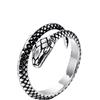 HIJONES Anello Serpente in Acciaio Inossidabile da Uomo Gioielli Aperti in Argento Taglia 27