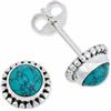 mantraroma orecchini a bottone in argento 925 con pietra turchese, orecchini a bottone in vero argento sterling da donna, regalo