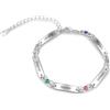 Lam Hub Fong Bracciale Infinito in Argento Personalizzato da Donna con Incisione 1-6 Nomi Braccialetti Madre Figlia Regolabili Regalo per la Festa Della Mamma Compleanno Natale