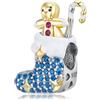 LES FOLIES DI PAOLA GRIECO Charm Calza Natalizia Natale Omino Pan di Zenzero Dolci Bastoncino in argento 925 - Les Folies per Pandora