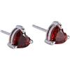 Handmade Natural Garnet Crystal Heart Stud Earrings in 925 Sterling Silver 6mm Crystal, Heart Stud Earrings, Tiny Jewelry
