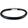 LuZ ITALY Bracciale in cuoio tondo nero - 3 misure