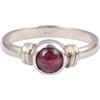Handmade Minimalist Red Garnet Ring Handmade Simple 925 Sterling Silver Cabochon Ring Silver Gemstone Jewelry