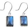 Handmade Orecchini pendenti in labradorite con castone testurizzato, orecchini in argento sterling 925 con pietre preziose naturali, gioielli