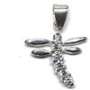 Empress Jewelry Ciondolo in vero argento sterling libellula massiccio marchiato 925 con 6 cubic zirconia