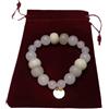 Generic Bracciale di quarzo rosa con ciondolo di acciaio elastico 19 cm chakra amore puro love energia delle pietre gemme regalo