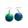 ByMomu Orecchini tondi fatti a mano in argilla polimerica blu e verde Pezzo unico, regalo originale, regalo di compleanno, regalo originale