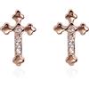 Meissa Orecchini a perno in argento 925 Croce Santa per le donne Piccoli e delicati orecchini d'oro della croce unisex di gioielli cristiani di fede religiosa