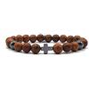KARDINAL WEIST crocifisso legno perline bracciale, gioielli per donna e uomo, FEDE - AMORE - SPERANZA - №3 (M, Resase)