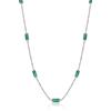 Meissa Collana Argento 925 Donna oro Collana Festa della Mamma per Nonna Mama Collana Girocollo Quadrato con Zircone cubico Regalo Compleanno Anniversario Donna, Pietra verde (argento)