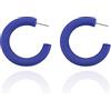 Knick Knack OÜ Orecchini Minimalisti a Cerchio: Accessori Intemporali e Chic (L, Blu)