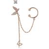 Meissa Orecchini d'oro per le donne Farfalla orecchio Cuff CZ catena Orecchini in argento Sterling Regali per amico sorella indossare ogni giorno, Oro rosa