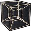 Bling! Handmade Cubo Tesseract Toppa Ricamata Termoadesiva Matematica | Cucire | Emblema Applique Distintivo Spilla Abbigliamento T-shirt Jeans Cappelli Pantaloni Borse Accessori Giacche Zaino | 5cm