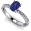 Arte Oro Gioielli Anello oro bianco 18Karati 750 impreziosito da una Tanzanite 1.20ct AAA e diamanti taglio brillante 0.11ct totale con certificato di garanzia gemmologica