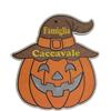 Handmade Halloween Zucca Fuoriporta Personalizzato con Nome 28 x 23 cm. Articolo Artigianale, Interamente Realizzato a Mano, Made in Italy, Handmade