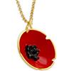 EMMANUELA handcrafted for you Argento Sterling Collana con ciondolo fiore di papavero smaltato rosso in argento sterling su catena regalo di festa per fascino fiore d'argento smaltato rosso da donna