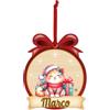 DEKORI Pallina di Natale personalizzata con nome - Gatto natalizio in legno decorato - Addobbo albero con nome inciso oro - Idea regalo amanti degli animali - Made in Italy