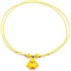 Handmade Collana Cordino Cerato con Pulcino Giallo Fatto a Mano | Ciondolo Pulcino Fatto a Mano, Cordino Cerato Giallo Regolabile con Nodini