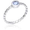 ELAMMO JEWELS ELAMMO Anello fatto a mano con topazio blu Gioielli in argento 925 da donna, anello semplice con vera pietra preziosa topazio naturale (17,5)