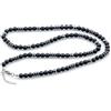 Handmade Collana a catena catena di perle 6 mm onice nero ematite opaca moschettone lunghezza circa 60 cm collana di perle perla per uomo e donna