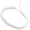 ParticolarModa Bracciale dell'amicizia in corda nylon piatto regolabile Bianco