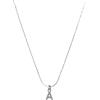 GIOAS Collana a catena bamboo 0,6 mm in argento sterling 925 con lettera A-Z in zircone Gioielli per donna/uomo