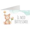 Handmade 25 Pezzi Bigliettini Bomboniera per Sacchetti Confetti Il Mio Battesimo Orsetto Peluche da Personalizzare a Penna, Bigliettino Bomboniera Pieghevole già Tagliati singolarmente