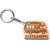 Faltec Portachiavi personalizzato in legno CAMPER, per gli amanti del campeggio - personalizzalo con il tuo nome - idee idea regalo legno personalizzato