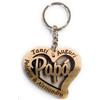 Faltec Portachiavi in legno personalizzato cuore festa del papà - Festa del babbo - tanti auguri - con i nomi dei figli