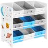 SONGMICS Scaffale portaoggetti per bambini per giocattoli e libri, 9 scatole rimovibili in tessuto non tessuto, per cameretta dei bambini, sala giochi, asilo nido, scuola, 62,5 x 29,5 x 60 cm,