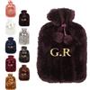 Generico Borsa dell'Acqua Calda Personalizzata Ricamata con Copertura Peluche Finto Coniglio 2L Capacità Antiesplosione 33x19cm per Mani Calde e Regali Natale#8