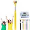 Gienslru Sensory Joy Spazzolino da denti a 3 lati, spazzolino da denti a tre lati, setole morbide a forma di V, pulisce ogni dente per coprire completamente lo spazzolino (giallo (bambino)