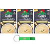Beni Culinari Gallo Risotto Perfetto Quattro Formaggi, preparato per risotto ai quattro formaggi, riso 100% italiano,3x175g + Portachiavi Beni Culinari in Omaggio