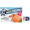 Felce Azzurra 5x Nostromo Filetto di Salmone al Naturale,Pesce in Scatola,Lattina da 110g + 1 Confezione di Talco Felce Azzurra in omaggio, Busta da 100g