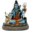 alikiki Statua indiana del Signore Shiva - Regali per indiano indù 17 cm H Shiva idolo W/mucca indiana ritorno regali yoga studio meditazione sala decorazione spirituale casa ufficio mandir altare